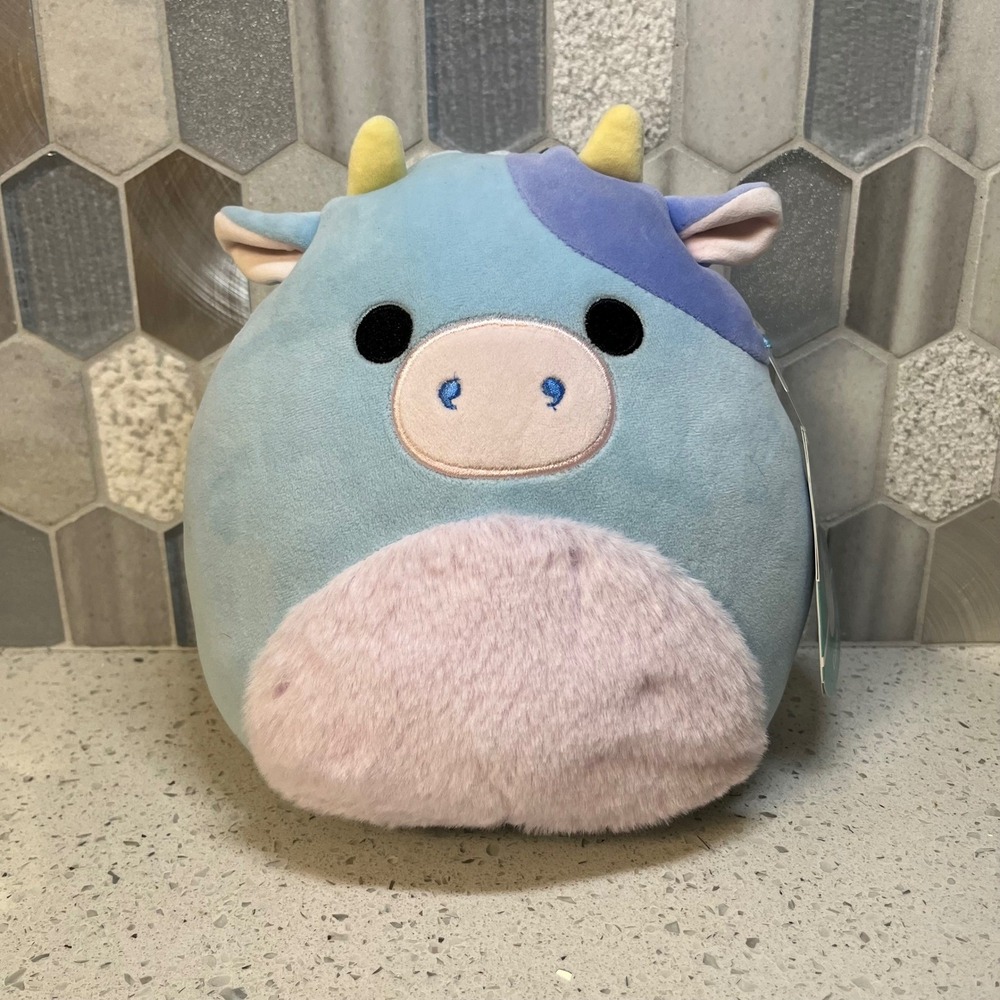 NWT *BoxLunch Exclusive* Clayton Blue Cow Squishmallows Plush Toy 8" Kellytoy